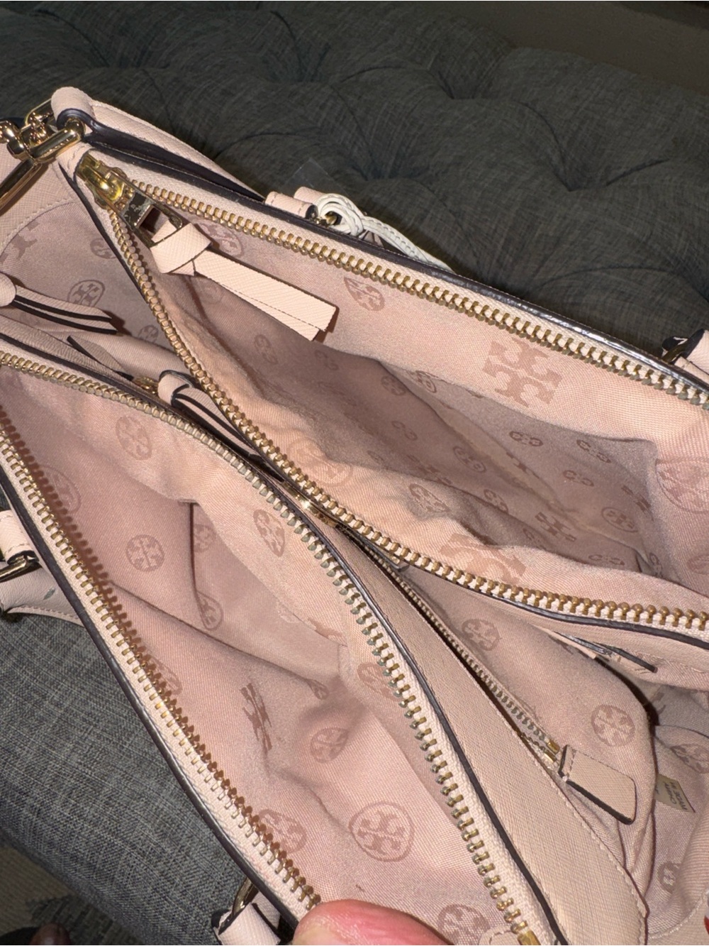 Tory Burch Bag Robinson Pink Leather Embroidered Floral Applique Satchel - Picture 16 of 17